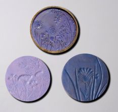 Artistic Purple Wall Plate Set of 3